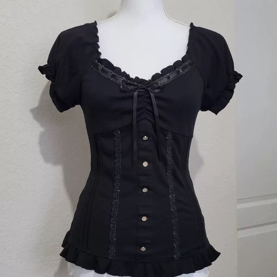 Summer Goth Clothing - Japon 2000 s Y2k Punk Gömlek