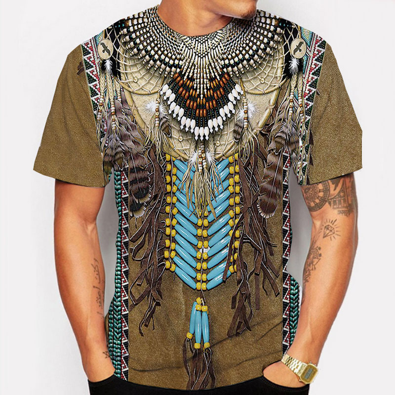 Indian Summer Vintage Clothing - Hint tişörtleri etnik tarzı 3D baskı