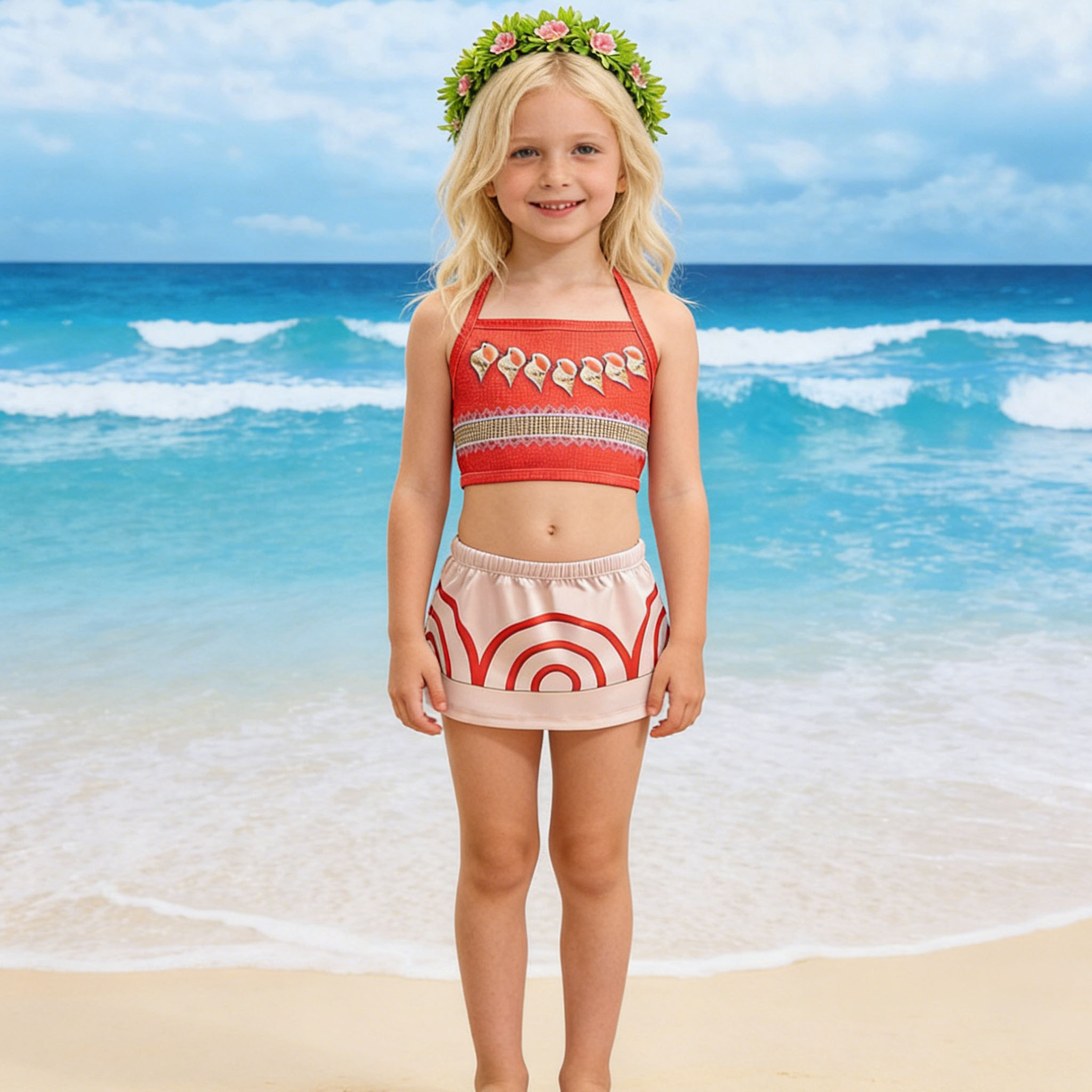 Summer Clothing For Kids Girls - Küçük Kız Çocukları Tropikal Plaj Kostümü