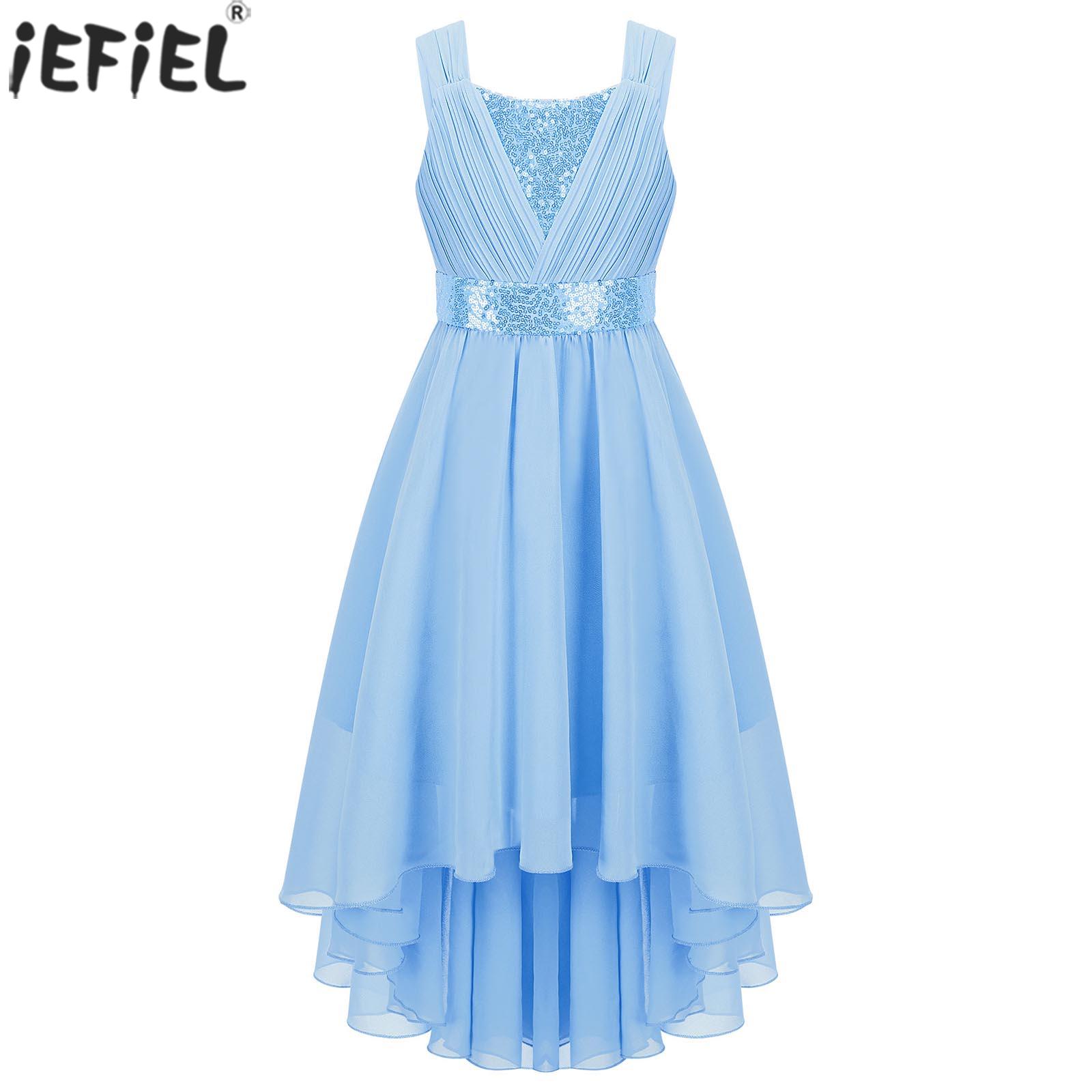 Summer Clothing For Kids Girls - Çocuklar kızlar Sequins dantelli parti doğum