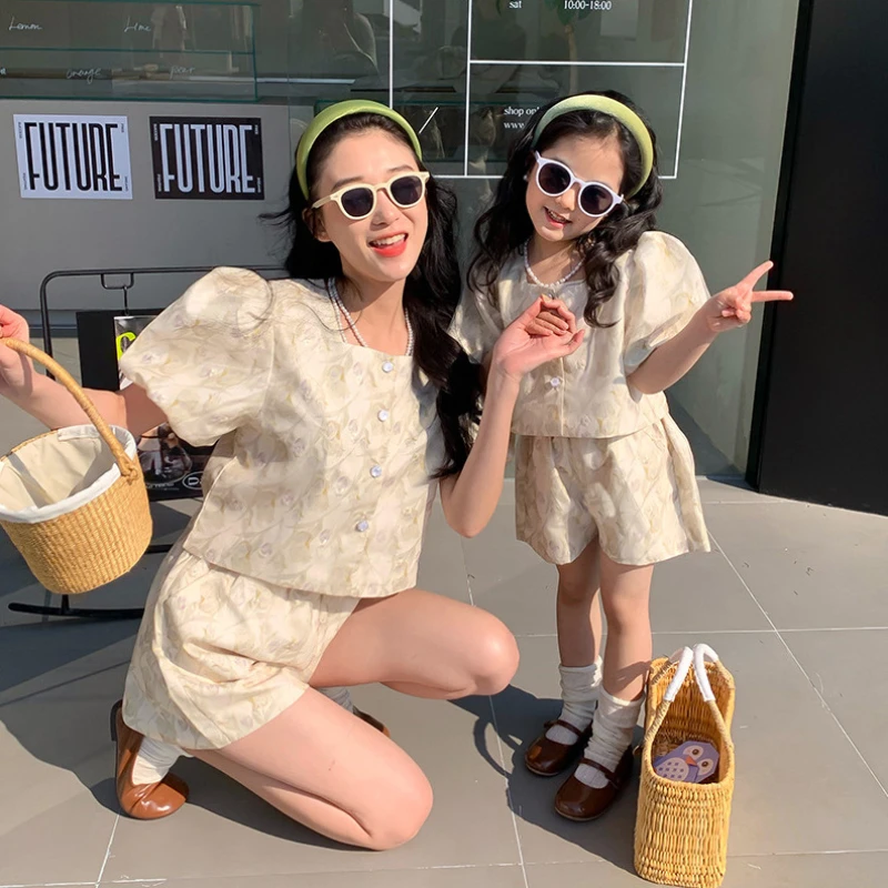 Summer Clothing Baby - Anne ve kızı eşit setleri giysi