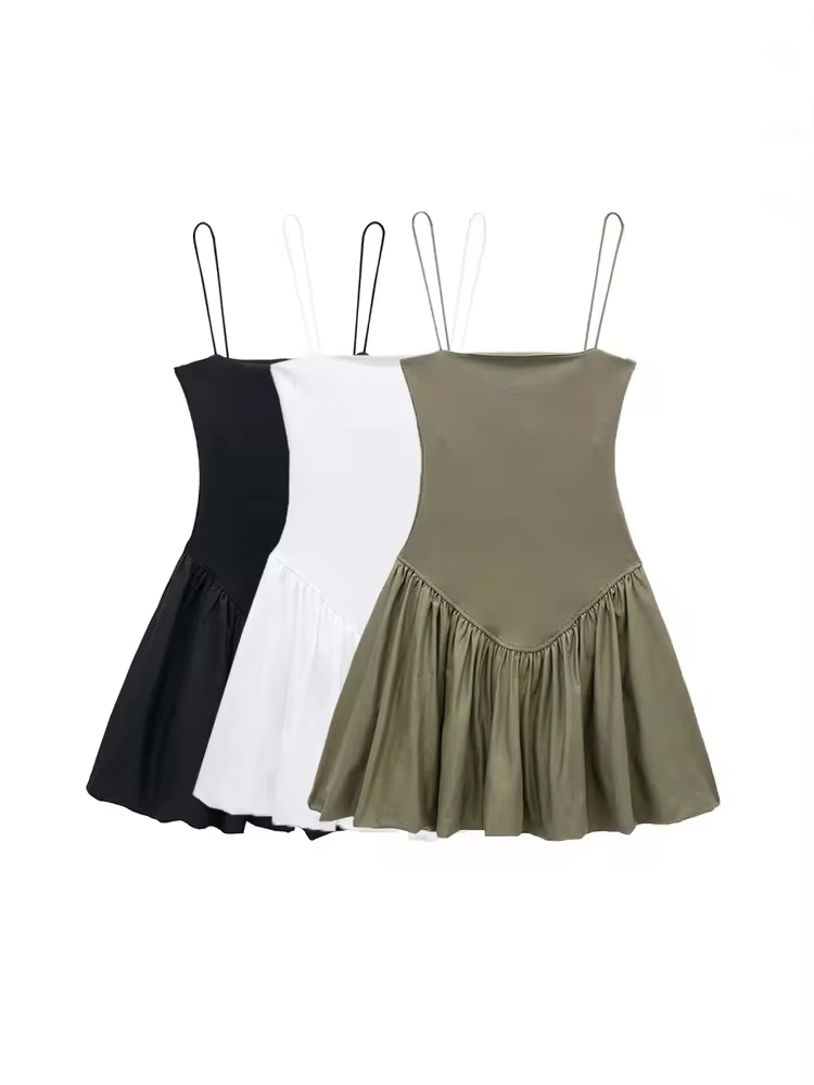 Summer Clothing Zara - Kadın Patchwork Nervürlü Poplin Puf Mini