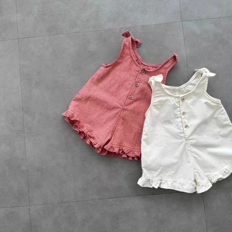 Summer Clothing Baby - HY2831 Kız Çocuk Yazlık Tulumu, Önlük