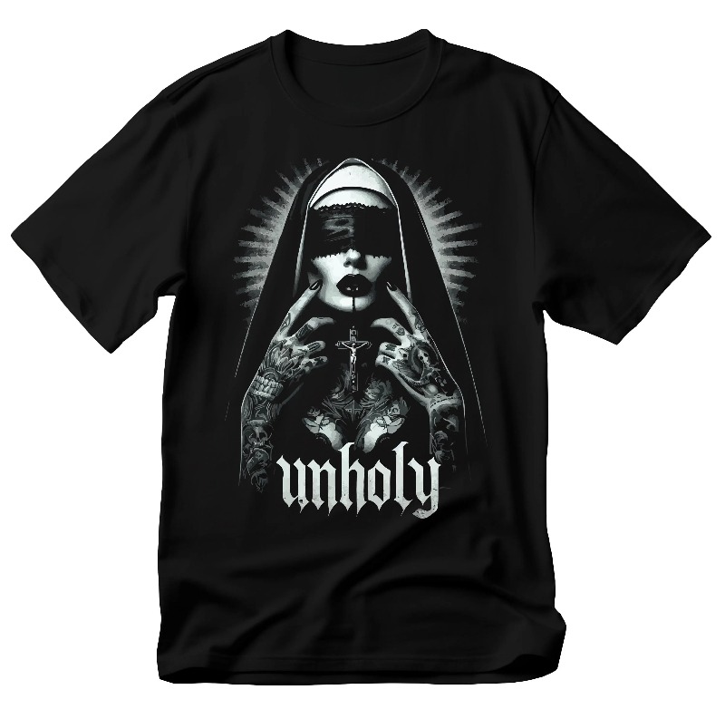 Unholy Nun Tişörtü: Gotik Şeyt - Summer Goth Clothing incelemesi ve fiyatı
