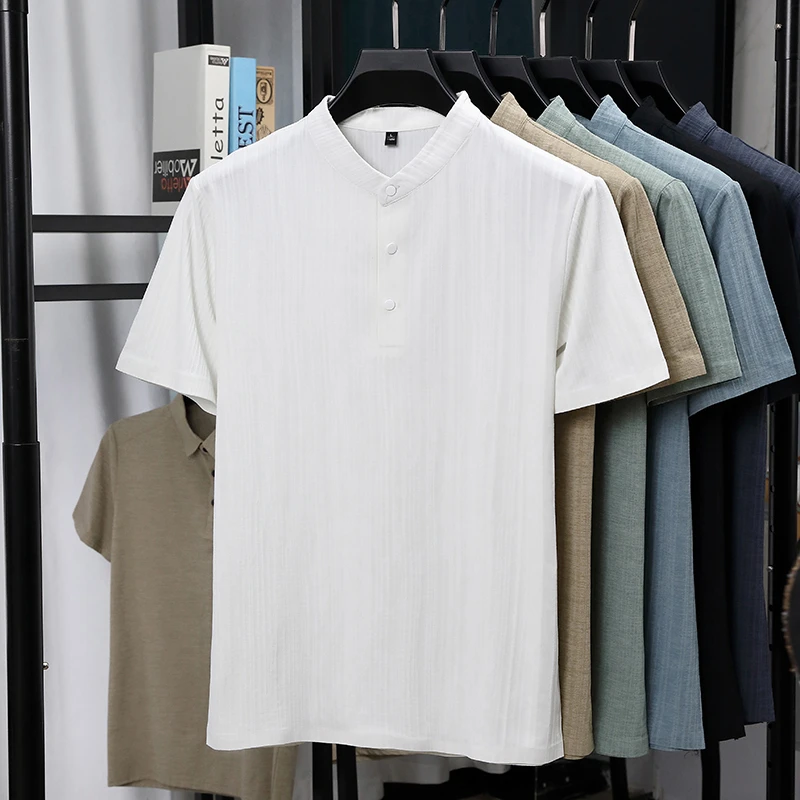 Erkek Mandarin Yaka Yarım Düğm - Summer Clothing Essentials incelemesi ve fiyatı