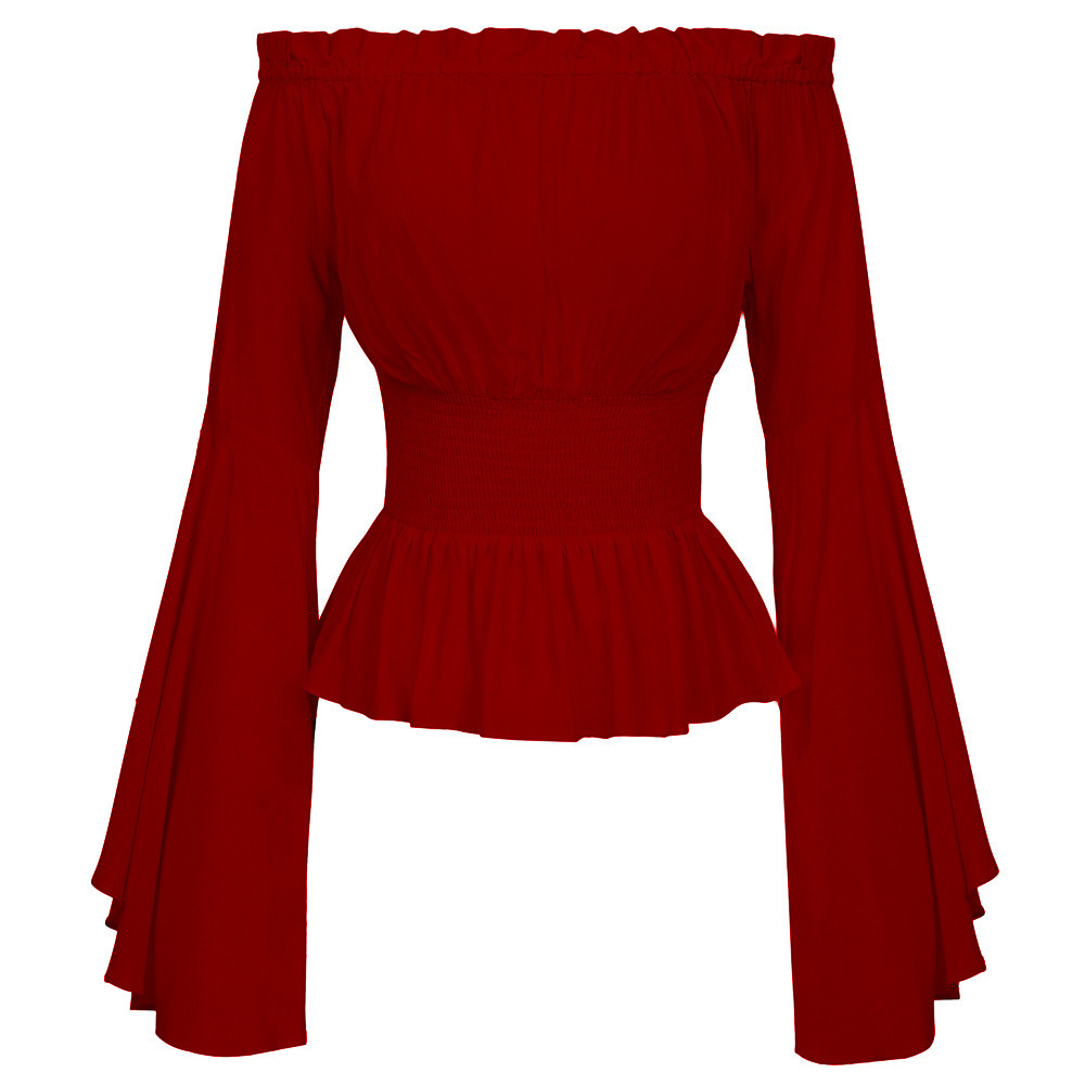 Goth Ince Gömlek Flared Uzun K - Summer Renaissance Clothing incelemesi ve fiyatı
