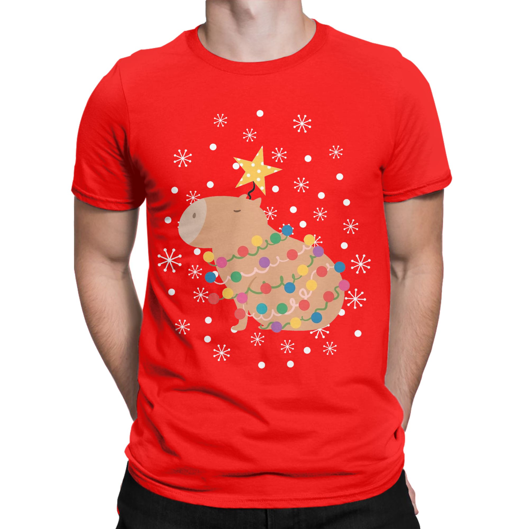 Capybara Noel Ağacı T Shirt Er - Summer Clothing Ideas Men incelemesi ve fiyatı
