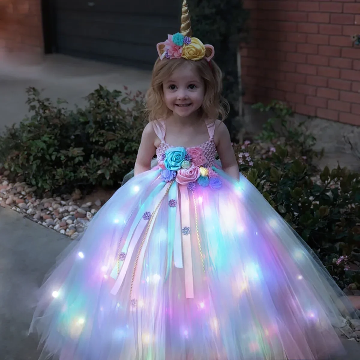 Kızlar Uzun LED Unicorn Tutu E - Summer Clothing For Kids Girls incelemesi ve fiyatı